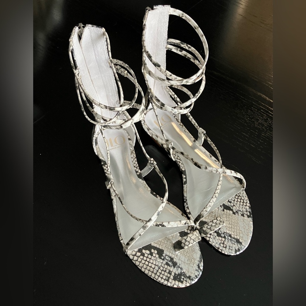 Jennifer Lopez Snake Print Slita Strappy Gladiator Sandals Size 9